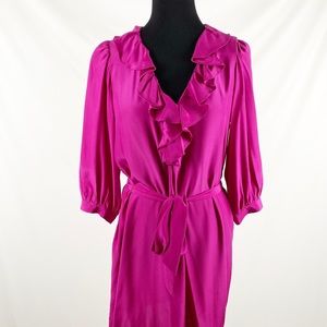 Alice & Trixie Silk ruffle ribbon tie dress, M